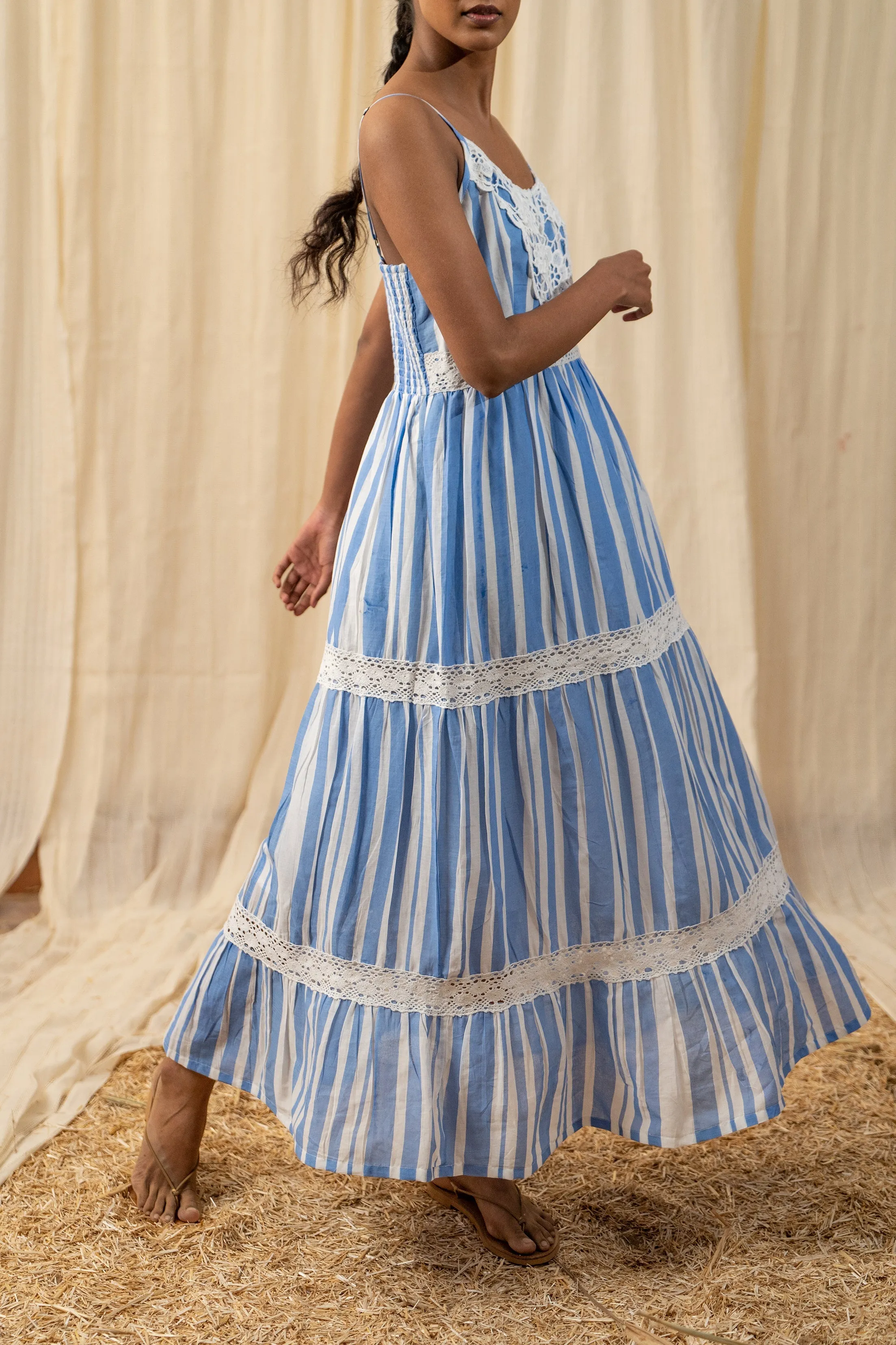 Stripe Blue Lace Maxi