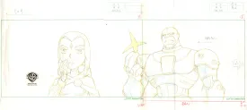 Teen Titans Original Production Pan Drawing: Raven, Cyborg