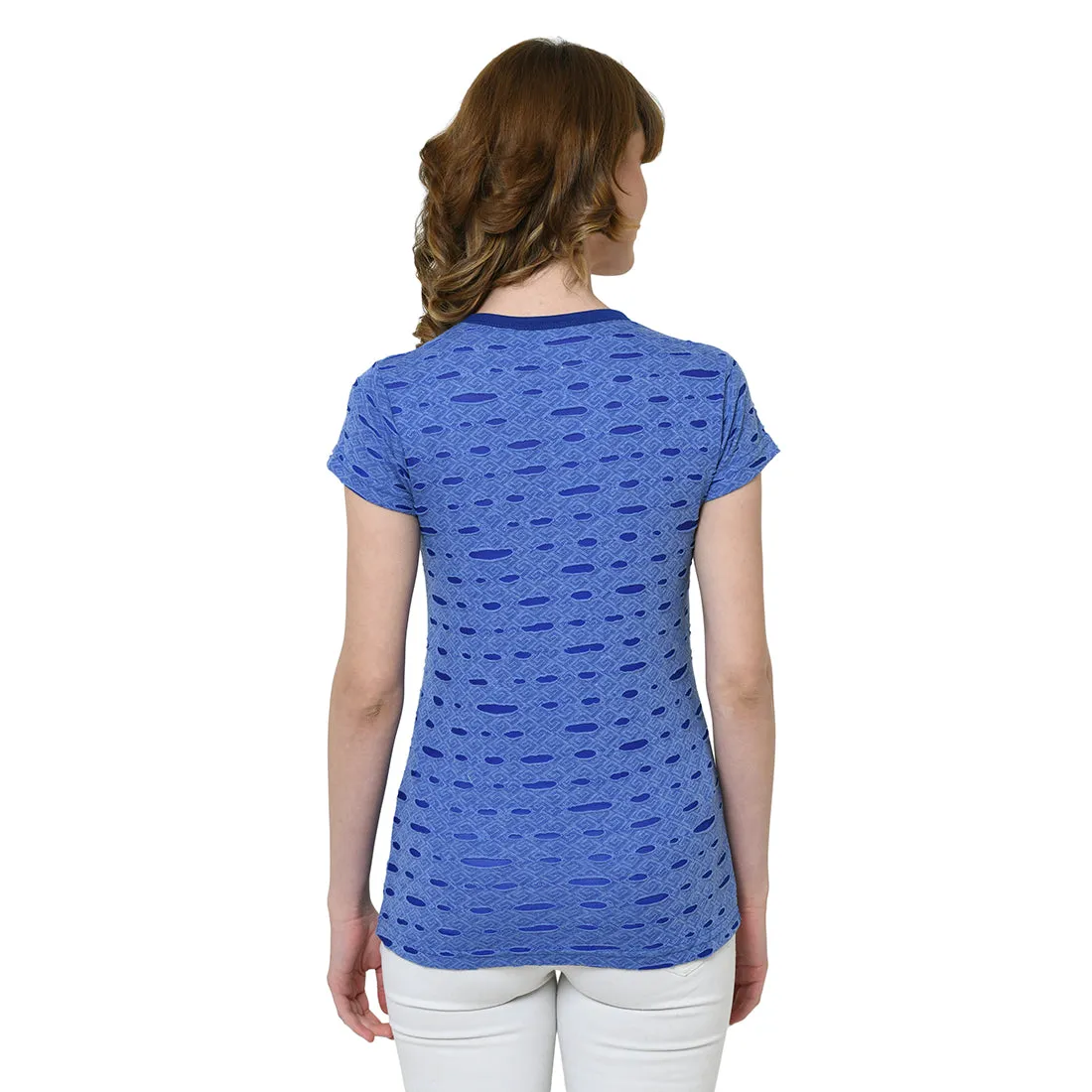 Vimal Jonney Light Blue Half Sleeve T-shirt For Women's