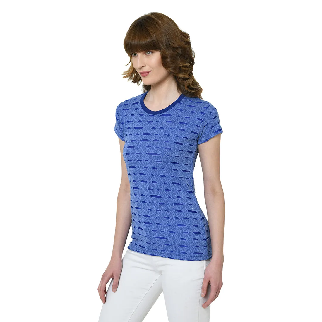 Vimal Jonney Light Blue Half Sleeve T-shirt For Women's