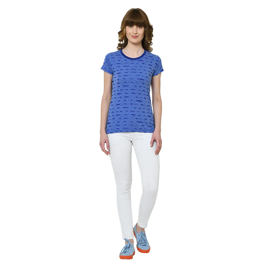 Vimal Jonney Light Blue Half Sleeve T-shirt For Women's