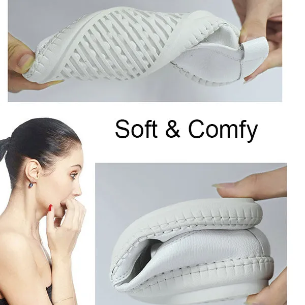 Women Casual Lace Up White Flat Shoes